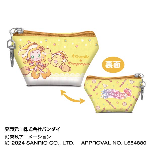 『おジャ魔女どれみ×サンリオキャラクターズ』イヤフォンポーチ  05 ももこ×ポムポムプリン